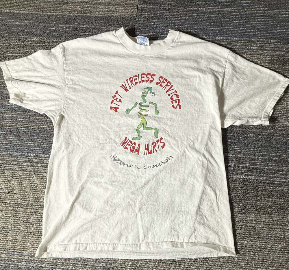 Hanes At&T Wireless Services 1997 Hood To Coast Relay Size Xl White Graphic